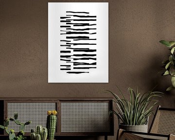 Organisch 13 | Schwarz & Weiß Minimalistisch Abstrakt von Menega Sabidussi