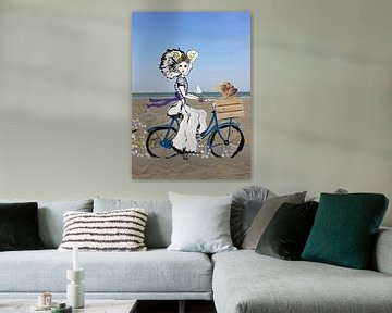 Zeeland girl on a bicycle by Debbie van Eck