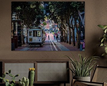 World famous San Francisco Cable Cars - Landscape van Bart van Vliet