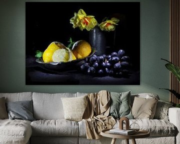 Still life lemons in the style of the Old Masters by Rene Oudshoorn