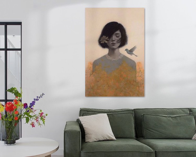 Voorbeeld van het werk in een kamer