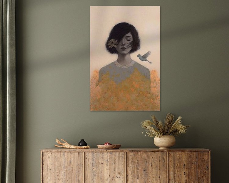 Voorbeeld van het werk in een kamer