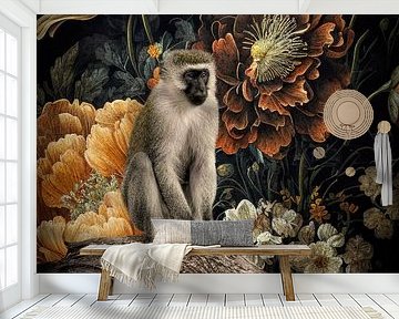 Affe zwischen Blumen von By Marjolein Design