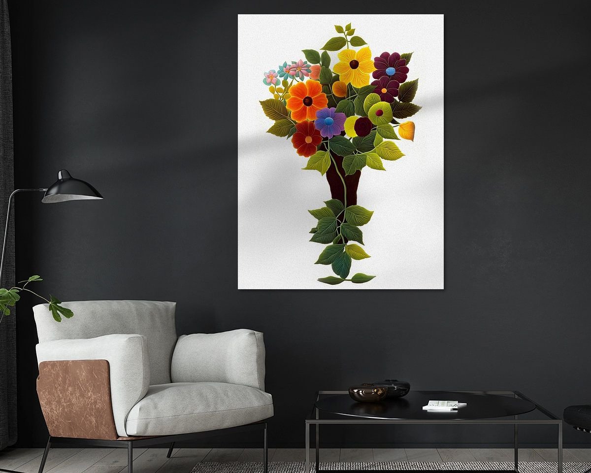 Voorbeeld van het werk in een kamer