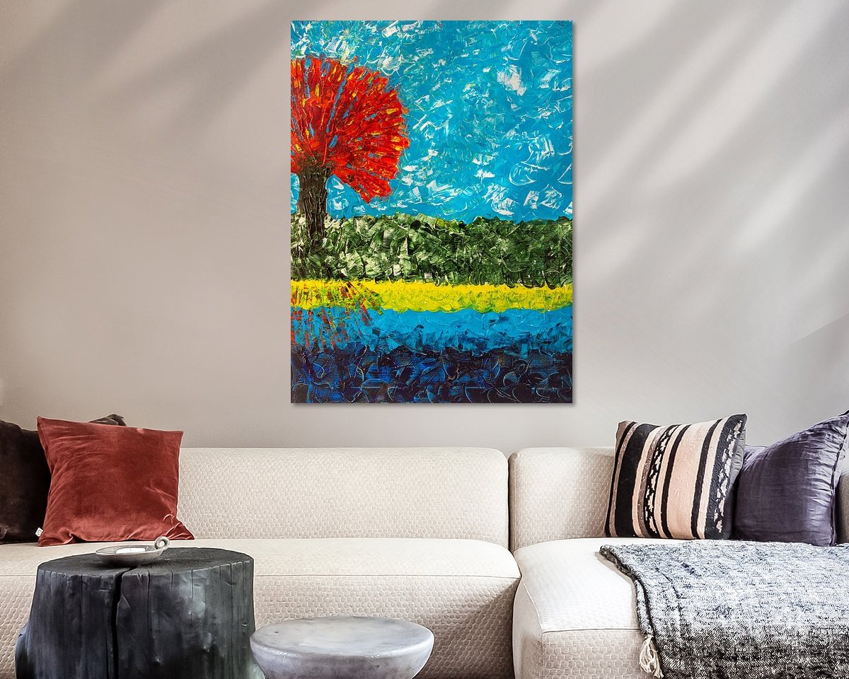 Voorbeeld van het werk in een kamer
