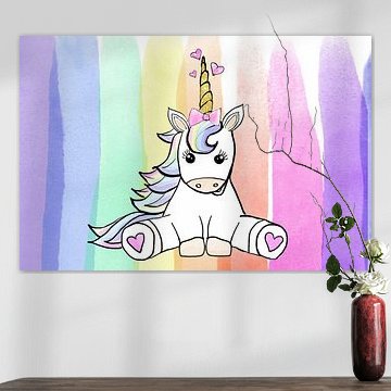 Drawing of a rainbow unicorn