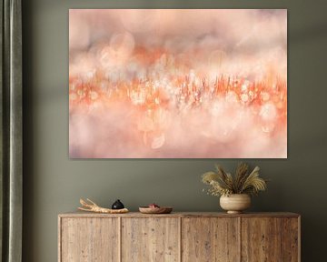 Ruig Haarmos met zacht roze en oranje tinten van Cynthia Plug
