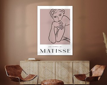 Henri Matisse tekening van een vrouw, . Lijntekening van Hella Maas