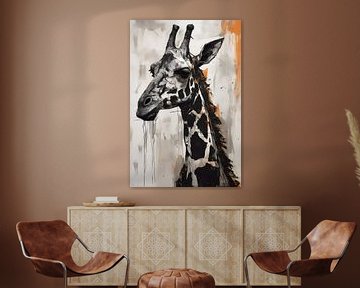Abstract Minimalist Giraffe by But First Framing