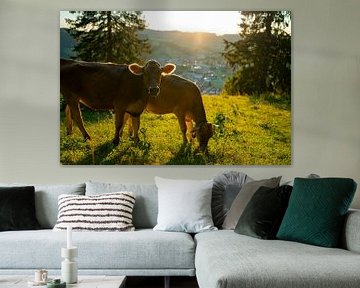 Cows on the Staufen with a view of Oberstaufen by Leo Schindzielorz