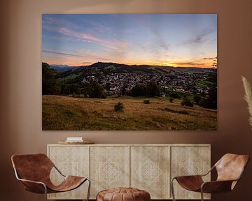 Oberstaufen + Säntis bij zonsondergang van Leo Schindzielorz