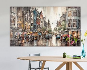 Pluie d'Amsterdam sur Tableaux ARTEO