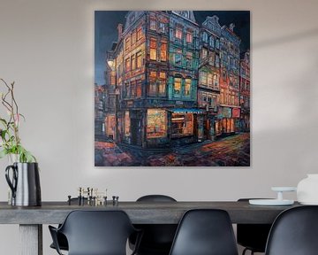 Magasin de nuit d'Amsterdam sur Tableaux ARTEO