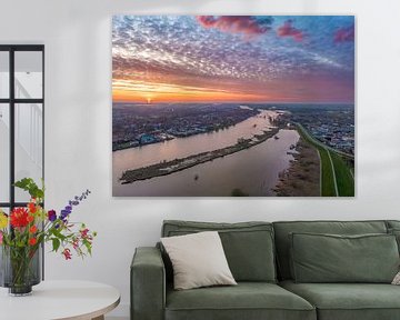  Kampen at the river IJssel during a springtime sunset