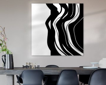 Organic 5 | Black & White Minimalistic Abstract by Menega Sabidussi