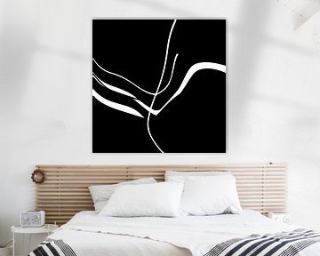 Organic 8a | Black & White Minimalistic Abstract by Menega Sabidussi