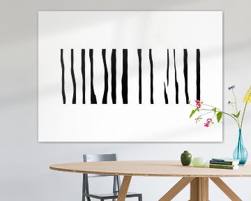 Organisch 12 | Zwart & Wit Minimalistisch Abstract van Menega Sabidussi