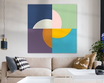 Seasons Suns | Minimal Geometric Color Block Abstract by Menega Sabidussi