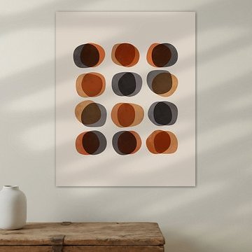 Minimal Retro Shapes | Abstract in Rust, Terracotta and Gray