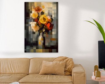 Pixels Stilleven Kleurrijke Bloemen van But First Framing