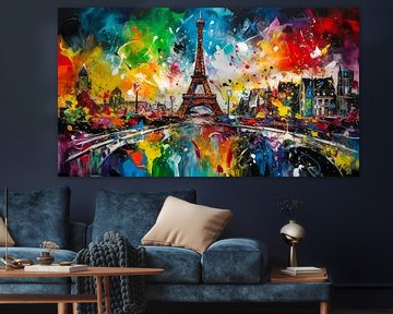 Eiffelturm im Feuerwerk der Farben