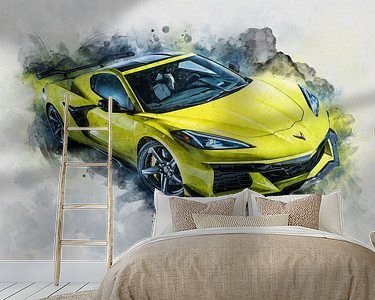 Voorbeeld van het werk in een kamer