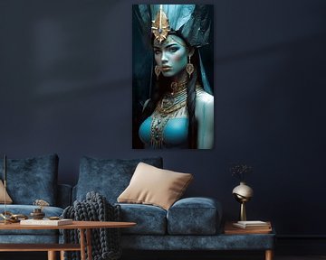Gemälde: Schöne kybernetische Göttin von Blikvanger Schilderijen
