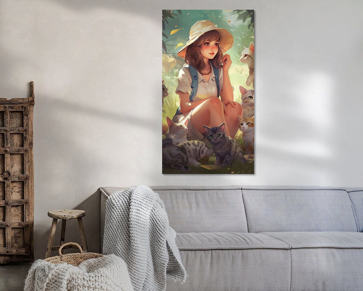 Voorbeeld van het werk in een kamer