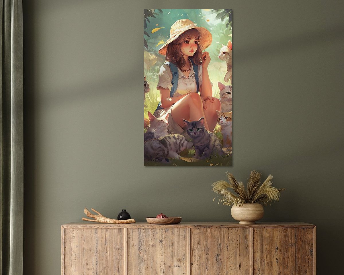 Voorbeeld van het werk in een kamer