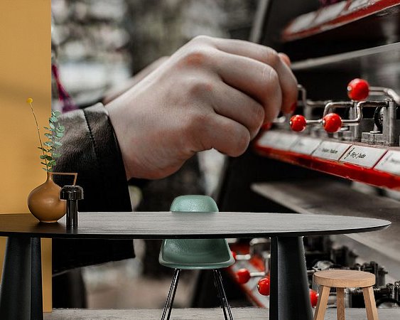 Voorbeeld van het werk in een kamer