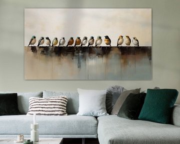 Groep Vogels op een muur van But First Framing