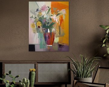 Bunte Vase mit Blumen von Studio Allee