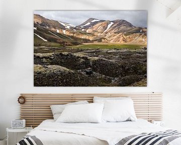 De bergen van Landmannalaugar in IJsland van Linda Schouw