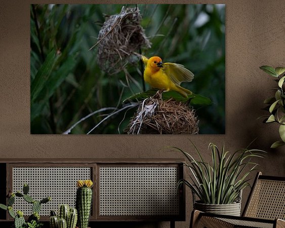 Voorbeeld van het werk in een kamer