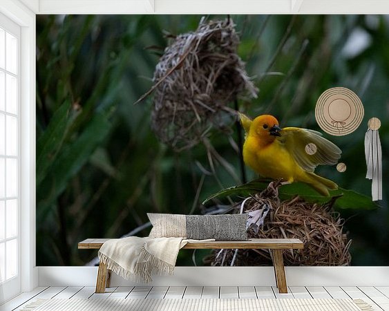 Voorbeeld van het werk in een kamer
