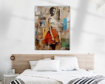 Moderne Collage, Porträt einer jungen Frau von Carla Van Iersel