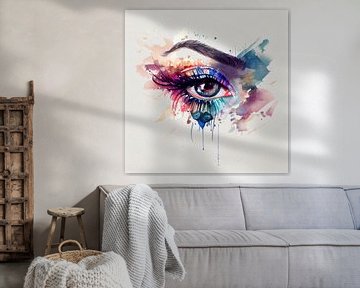 Watercolor Woman Eye #3 by Chromatic Fusion Studio