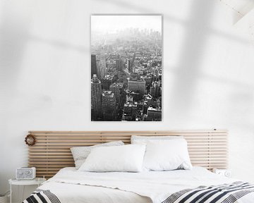 Manhattan as seen from Empire State Building Black-White sur David Berkhoff