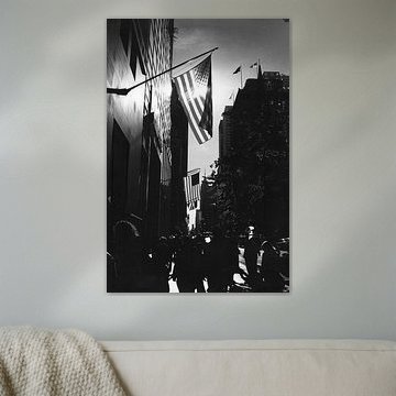 5th Avenue New York City met tegenlicht zwart-wit