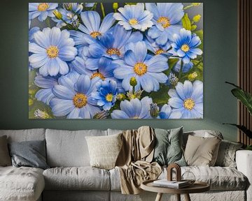 Flowers in blue van Dimitri van den Berg