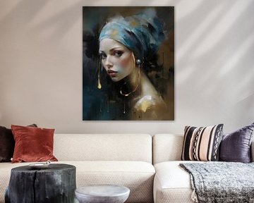 Modern version of the girl with the pearl earring by Studio Allee