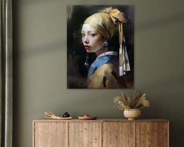 Modern version of the girl with the pearl earring by Studio Allee