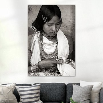 Jonge vrouw van de Dongeria Kondh stam van Affect Fotografie