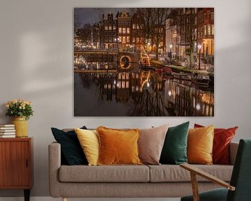 Nächtliche Reflektionen in der Brouwersgracht von Etem Uyar