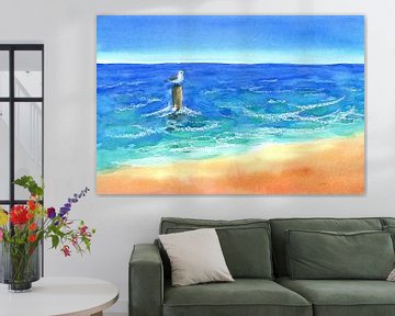 Beach Guard Watercolour Painting by Karen Kaspar