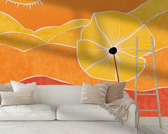 Voorbeeld van het werk in een kamer