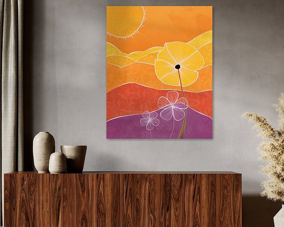 Voorbeeld van het werk in een kamer