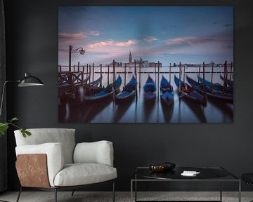 Gondolas and San Giorgio Maggiore. Venice by Stefano Orazzini