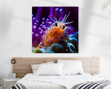 Colourful underwater creature among coral by Surreal Media