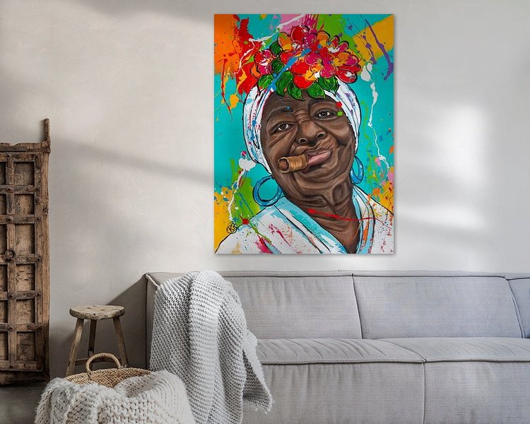 Voorbeeld van het werk in een kamer